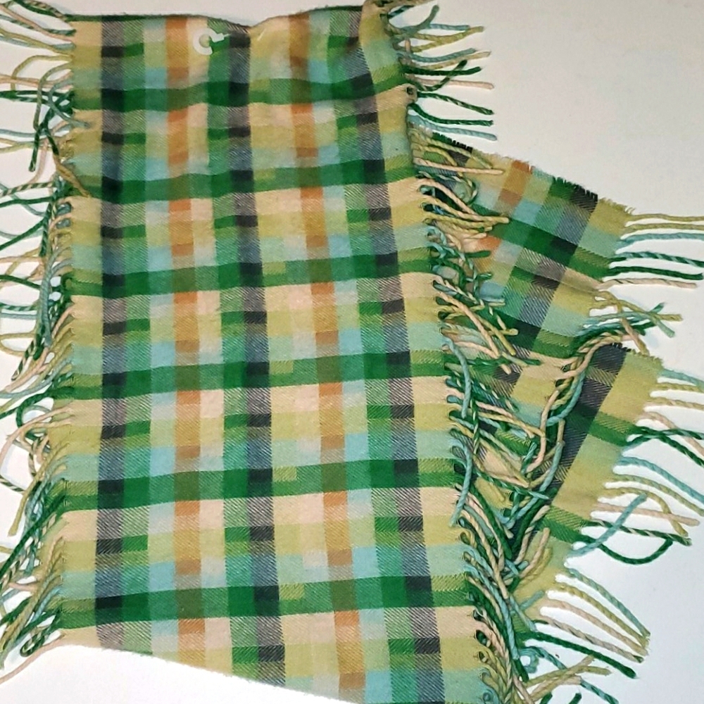 Cashmink women's soft  green plaid scarf